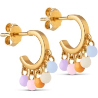 Enamel Earring Hoops Rainbow Ocean